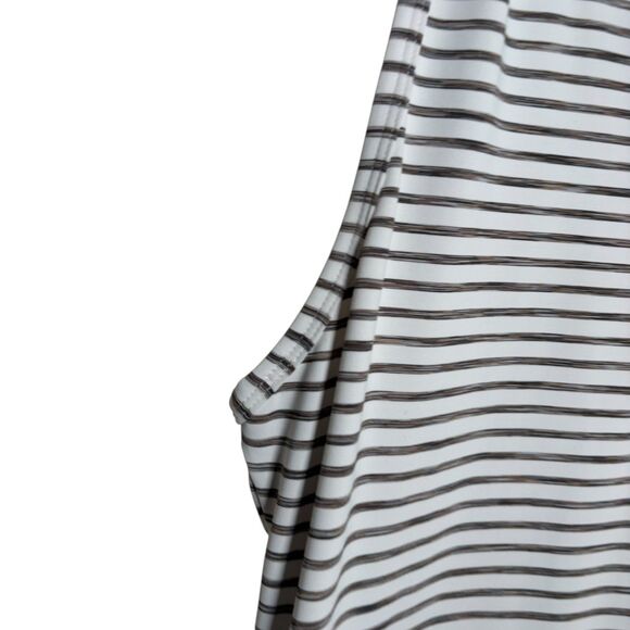 Lole Dress Women's Medium Gray Striped Mesh Sleeveless Collared Athletic - Picture 4 of 11